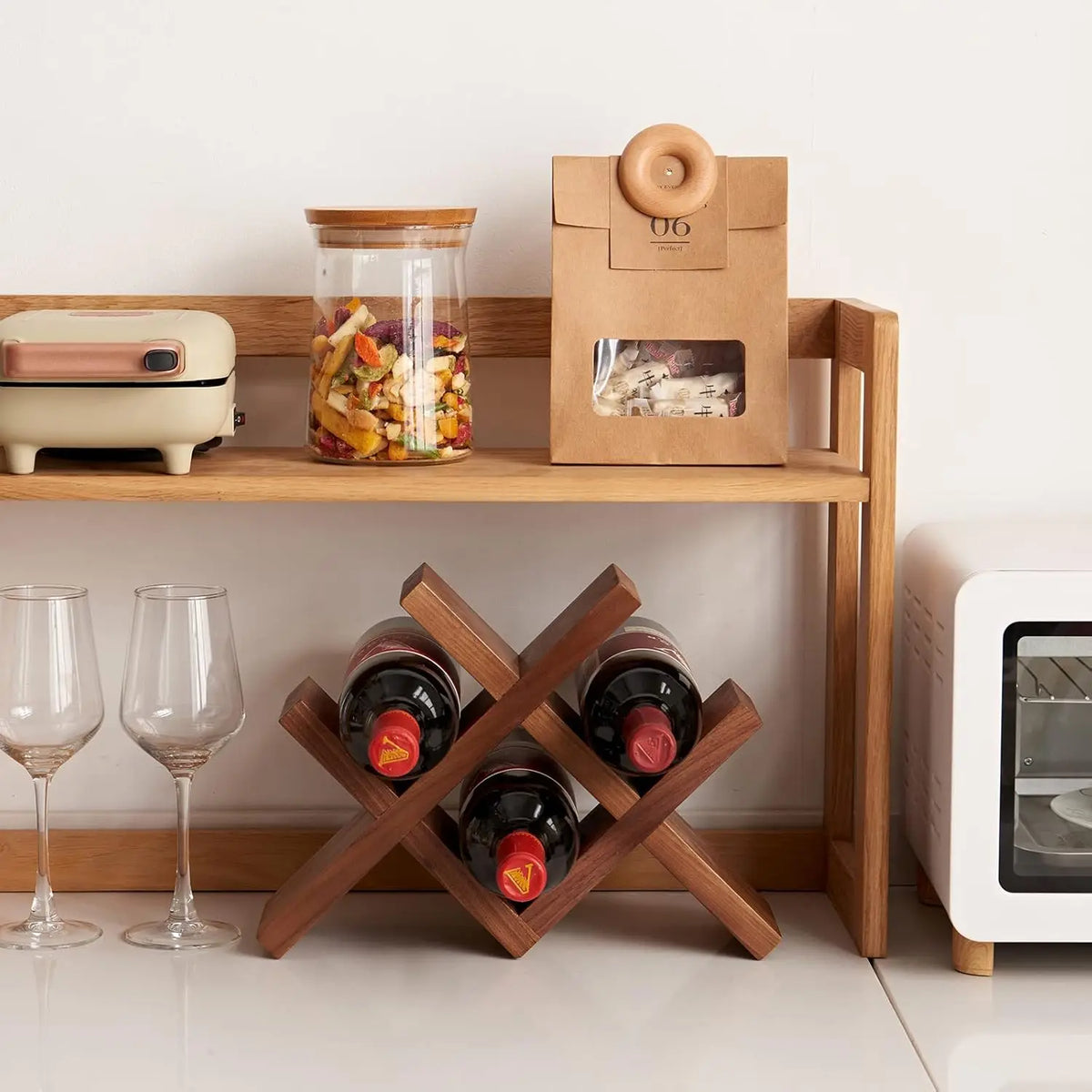 OAK WOOD WINE RACK