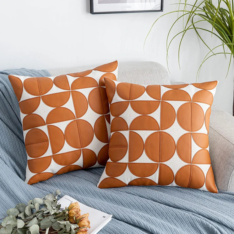 MODERA STITCHED LEATHER PILLOW COVERS