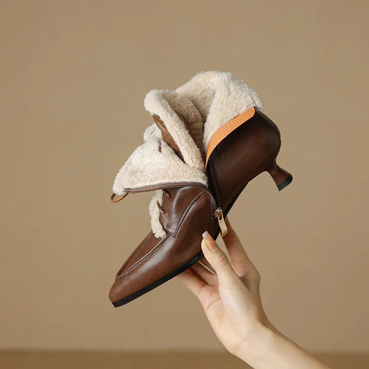 The Alessia Fur-Lined Heel Boots