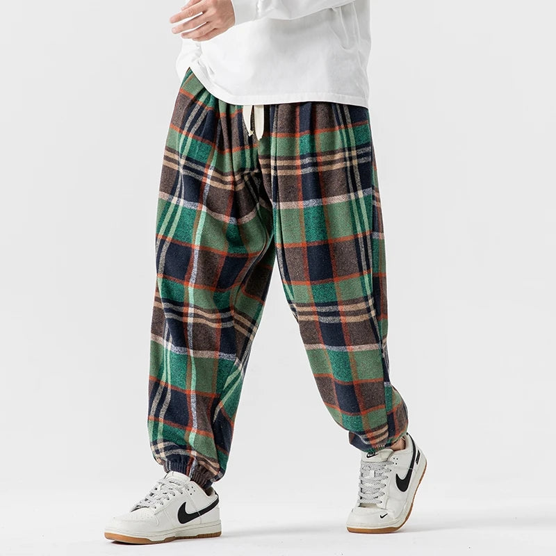 Lenore Fleece Plaid Joggers