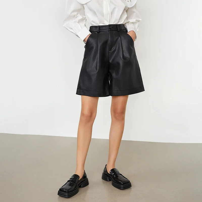 London Lay Faux Leather Shorts