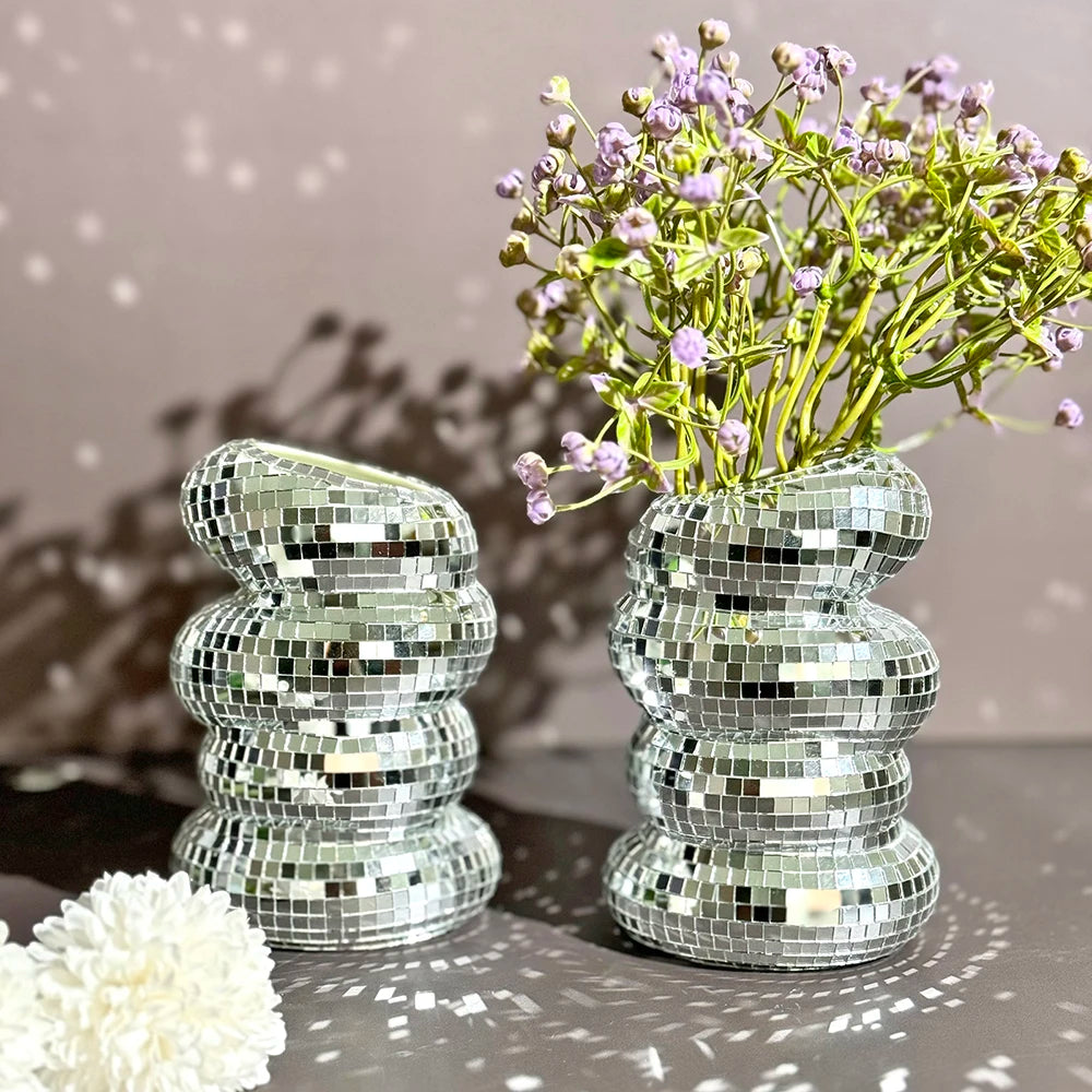 DazzleBloom Mirror Planter Vase