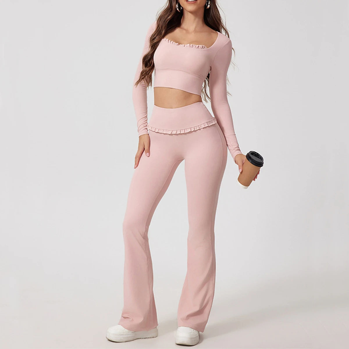 Blush Ruffle Activewear Set