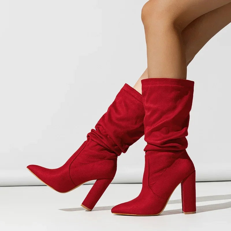 Scarlet Slouch Heeled Boot