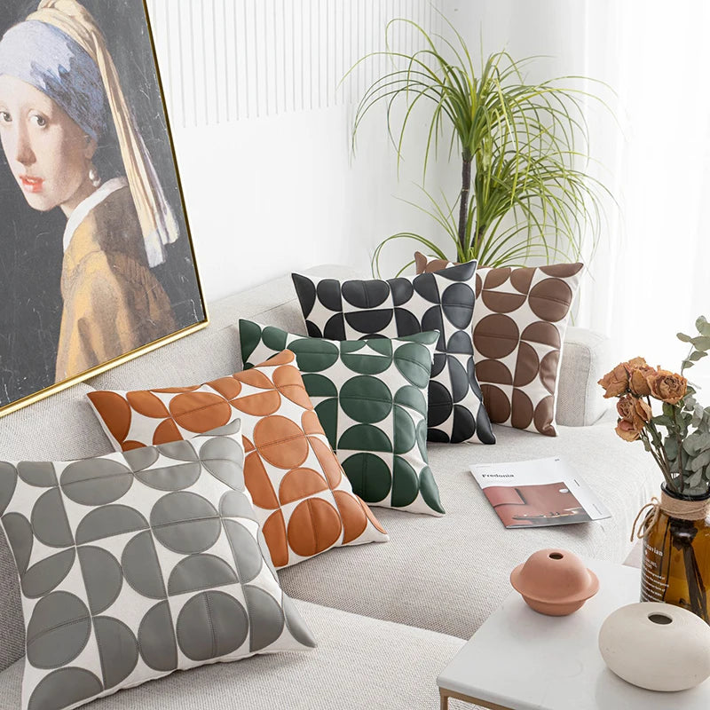 MODERA STITCHED LEATHER PILLOW COVERS