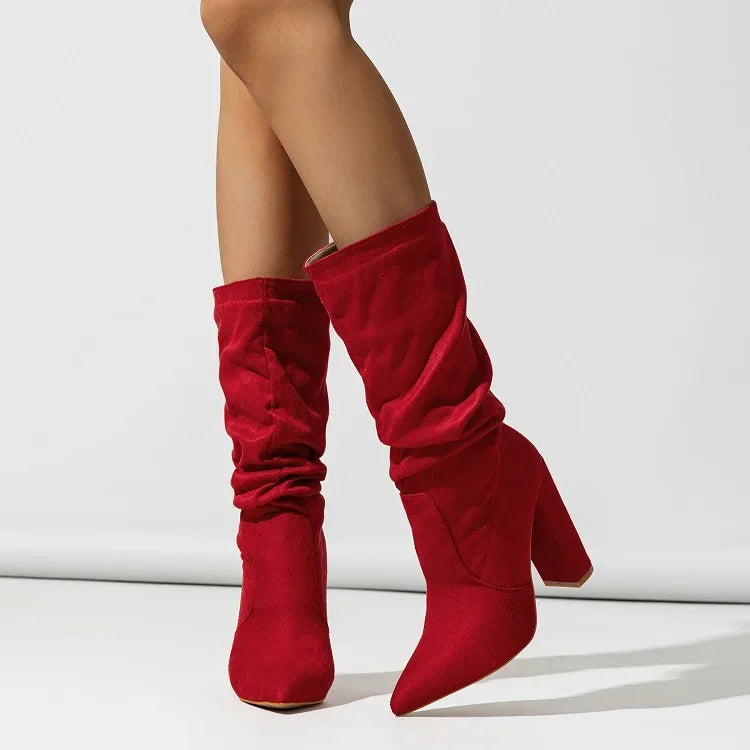 Scarlet Slouch Heeled Boot