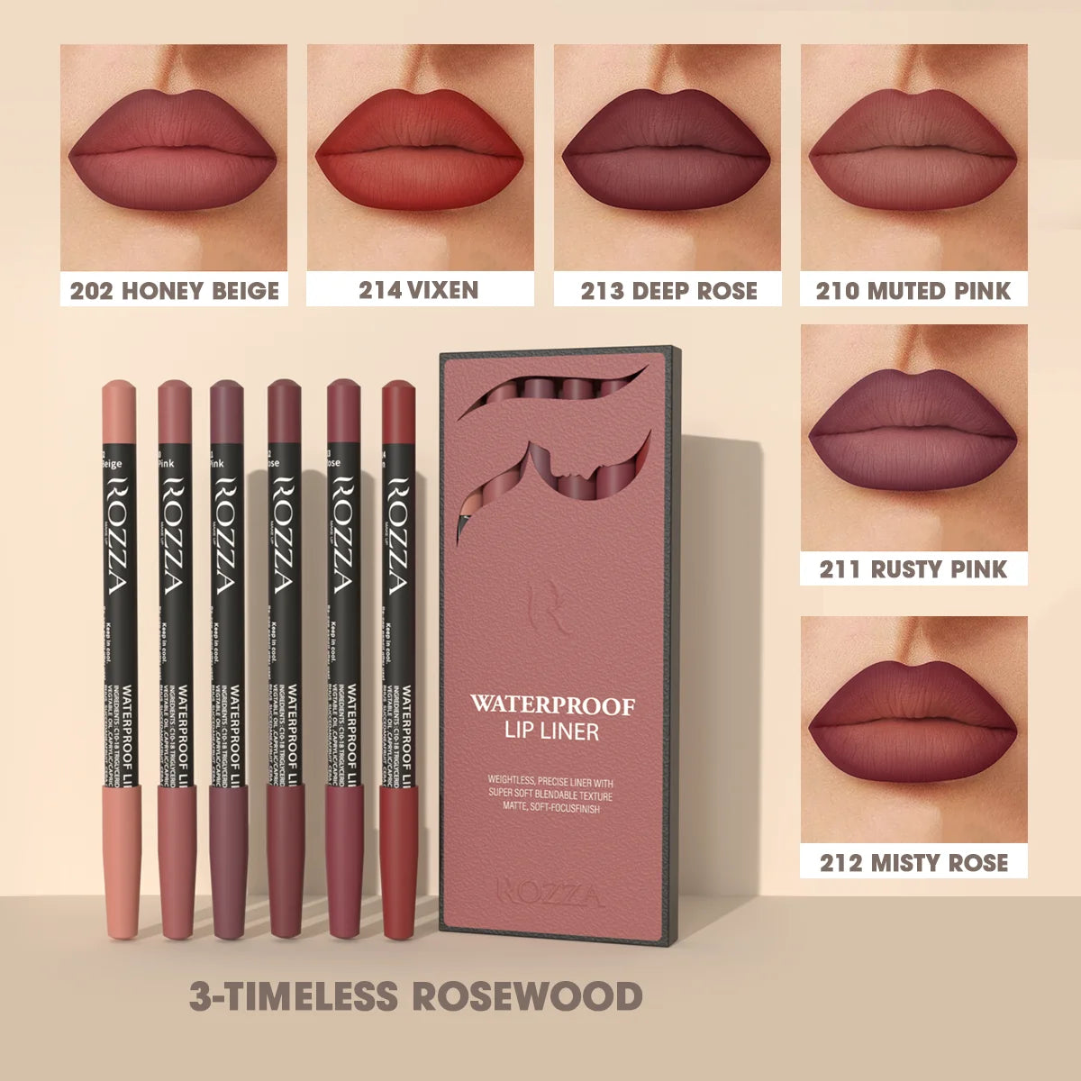 Rozza Lip Liner Pencil Set