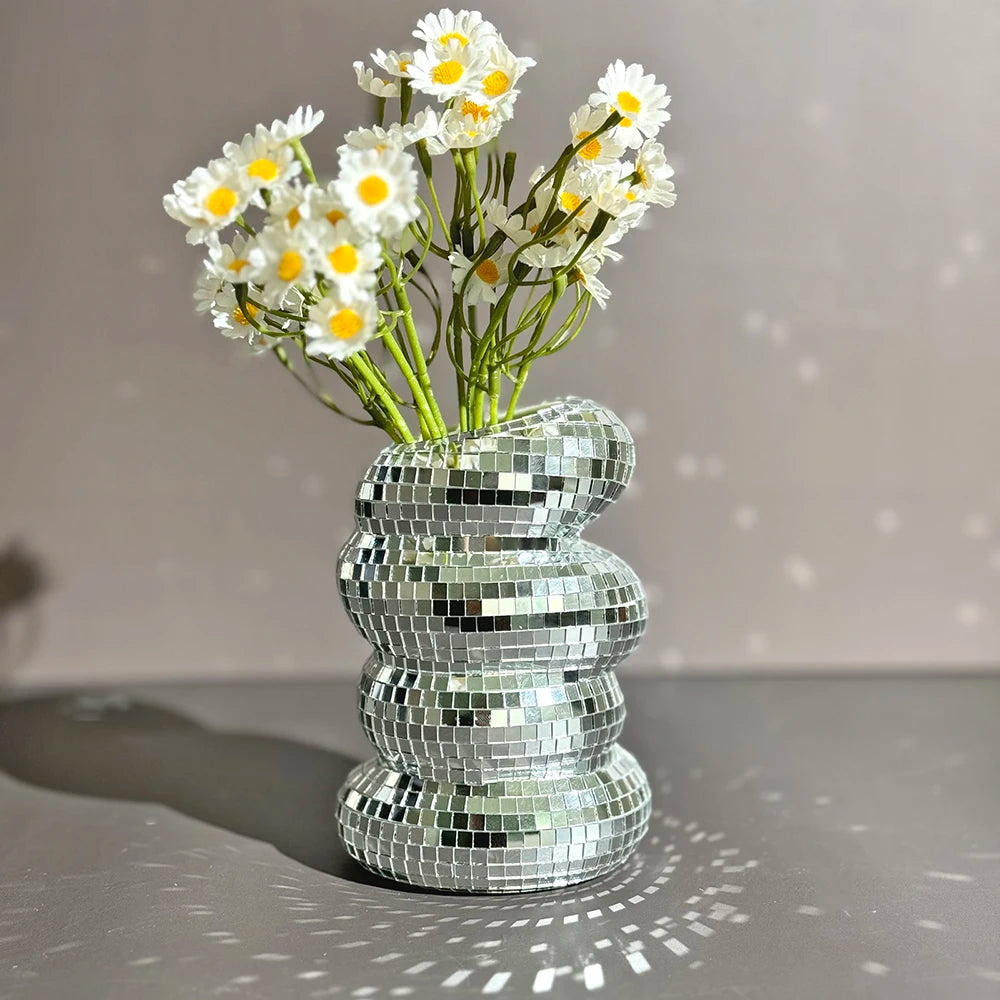 DazzleBloom Mirror Planter Vase