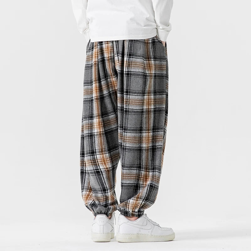 Lenore Fleece Plaid Joggers