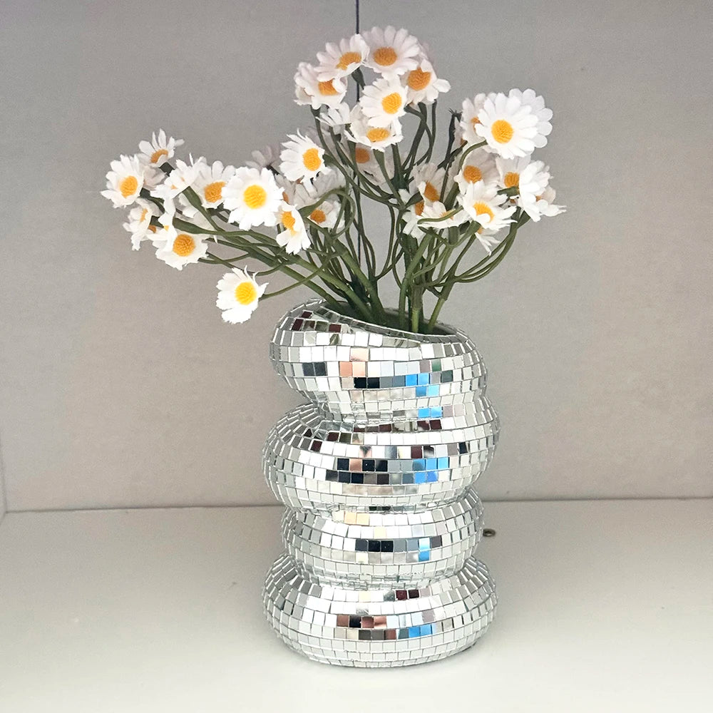 DazzleBloom Mirror Planter Vase