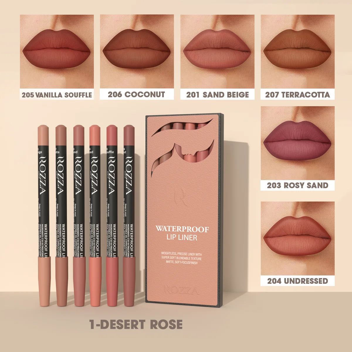 Rozza Lip Liner Pencil Set